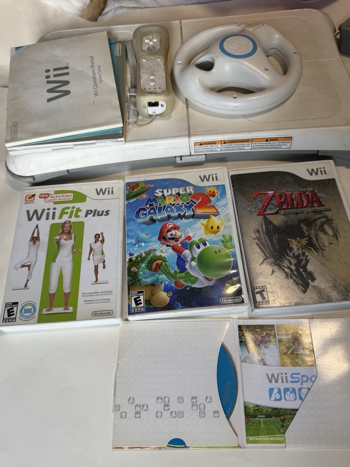 Nintendo Wii Console Bundle Working Tested w/ 2 Remotes Wii Sports Resort WiiFit