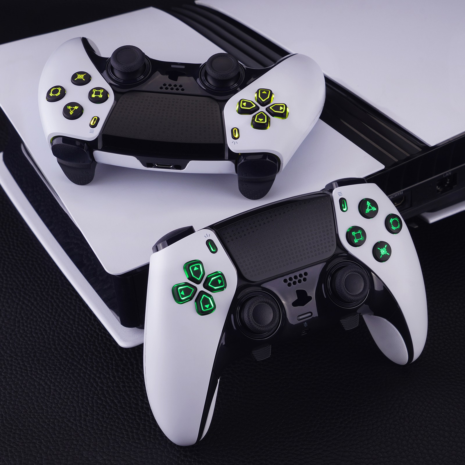 7 Colors 9 Effects D&F LED Kit for PS5 Edge Controller D-pad Option Face Buttons