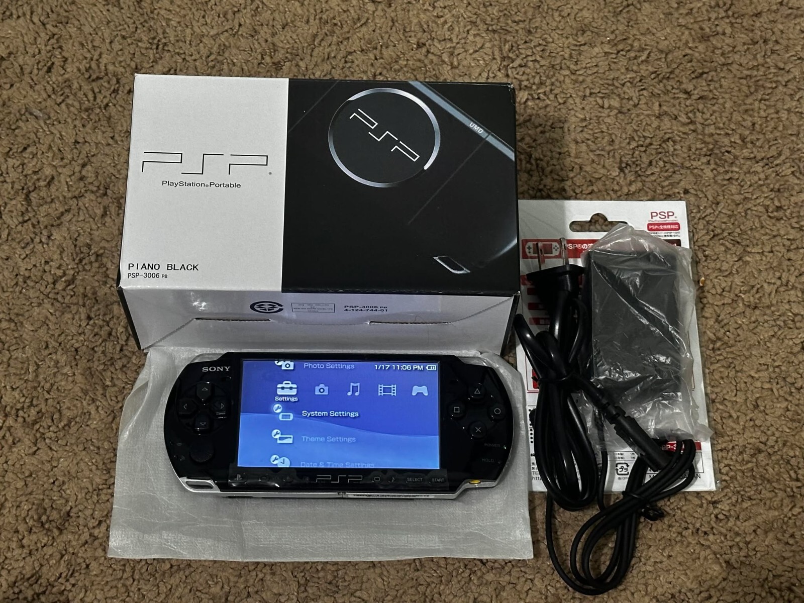 Sony PlayStation PSP 3000 Black w Box | Shell | Charger & Battery-SHIP IN 1-DAY