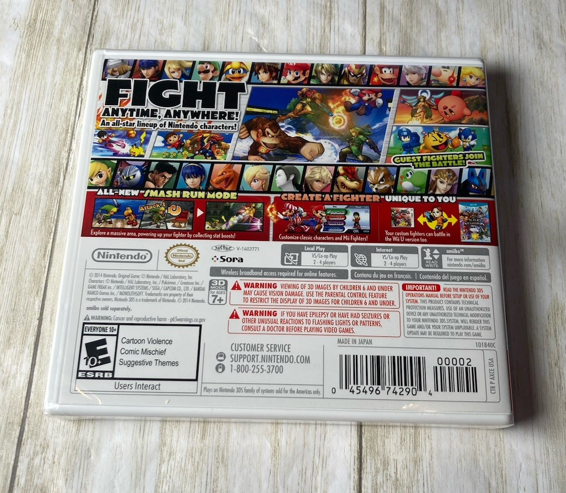 Super Smash Bros. For Nintendo 3DS – Brand New & Factory Sealed – Authentic