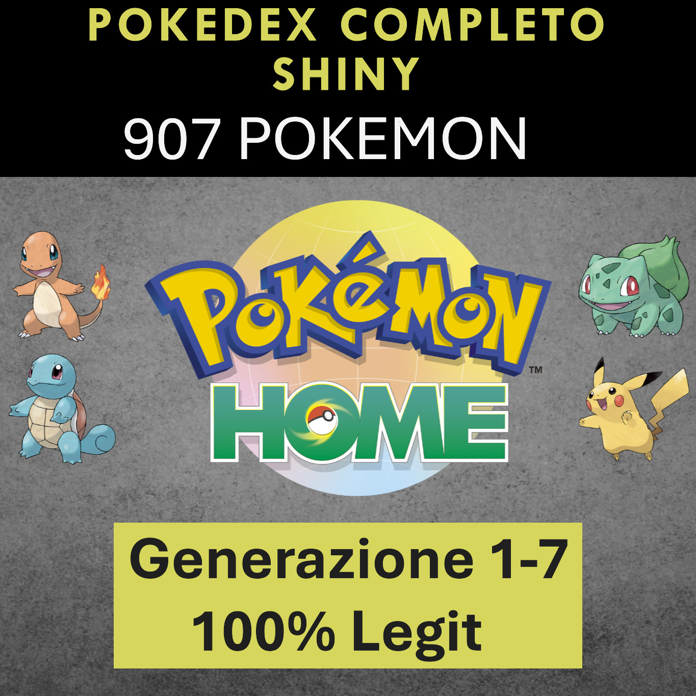 Pokemon HOME Gen 1-7 907 Pokemon Shiny Living Dex Pokedex Complete + Legendary