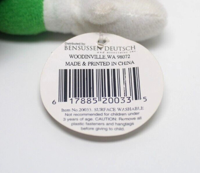Vintage Nintendo 64 Luigi Beanbag Plush Doll + Hang & Tush Tag (BD&A, 1997)