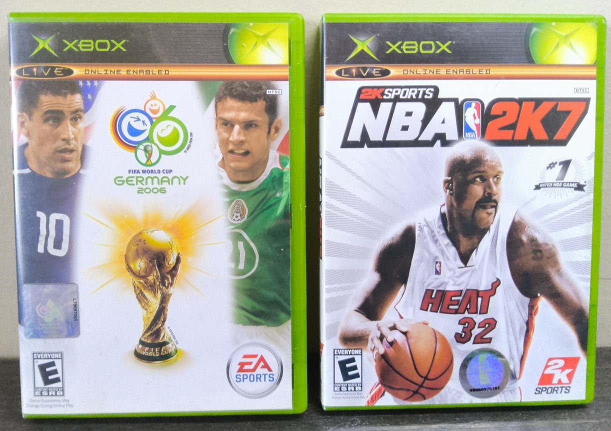 Microsoft Original Xbox 2 pack FIFA WORLD CUP GERMANY 2006 AND NBA 2K7