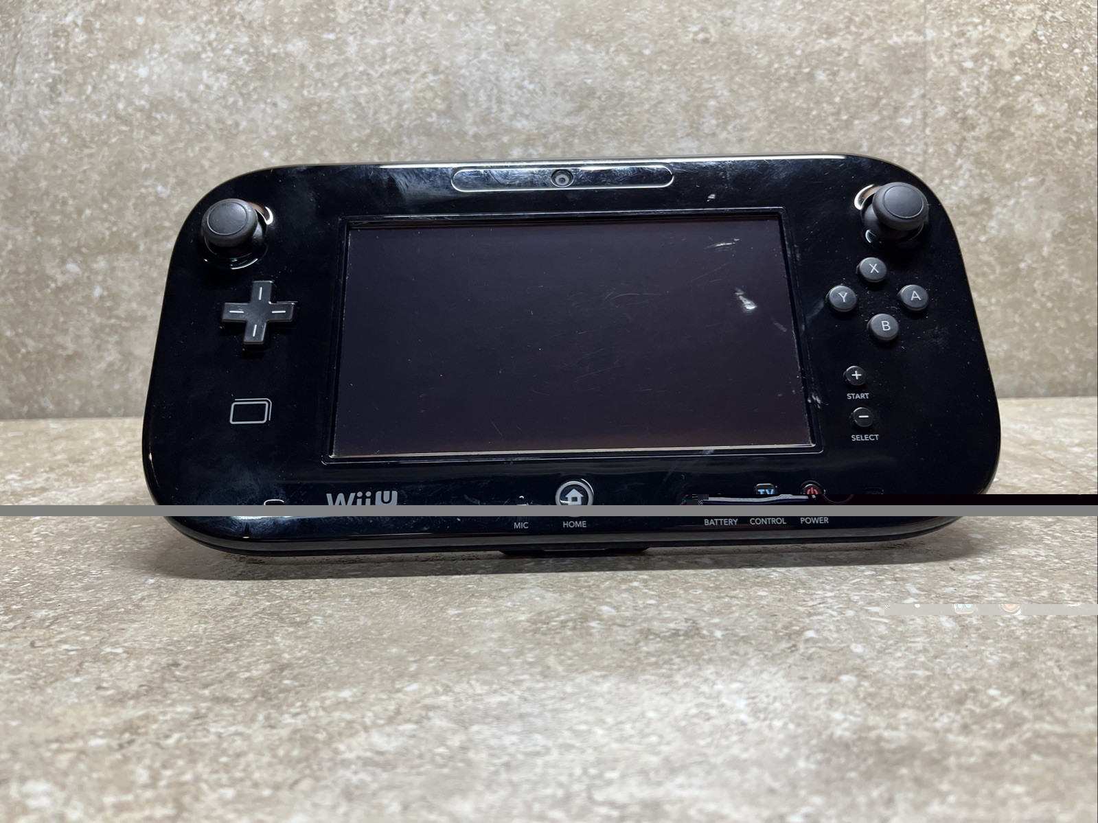 Nintendo Wii U WUP-010 Gamepad Black Damage Screen For Parts Only UNTESTED