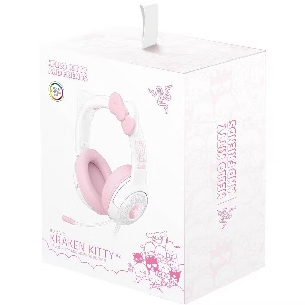 Razer Kraken Kitty V2 Wired USB A Gaming Headset, Hello Kitty Edition