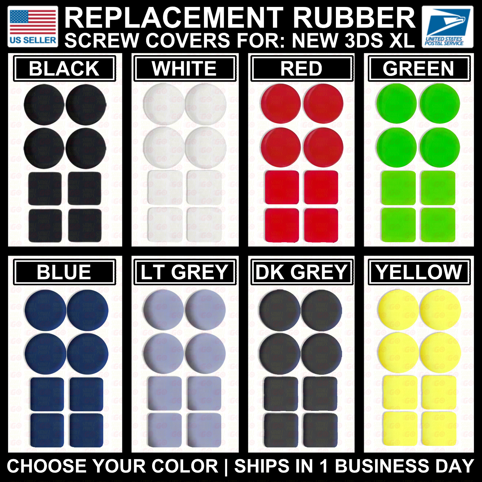 Screw Hole Rubber Dust Cover Plug for Nintendo: New 3DS XL/LL – Black/White/Red