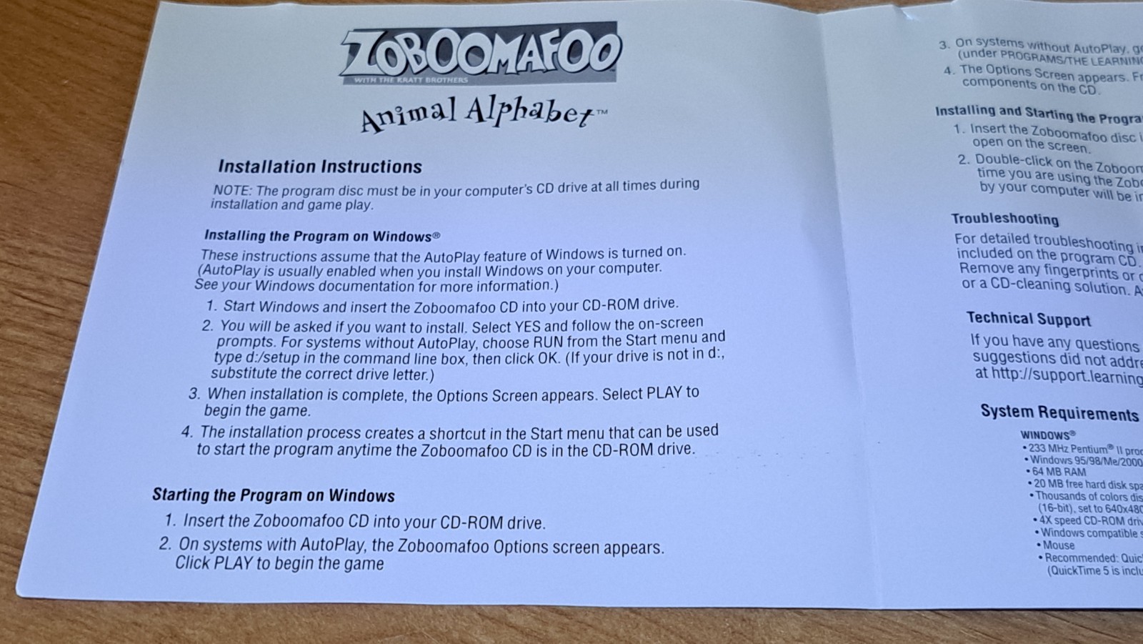 Video Game PC Zoboomafoo Animal Alphabet Discover animal A to Z