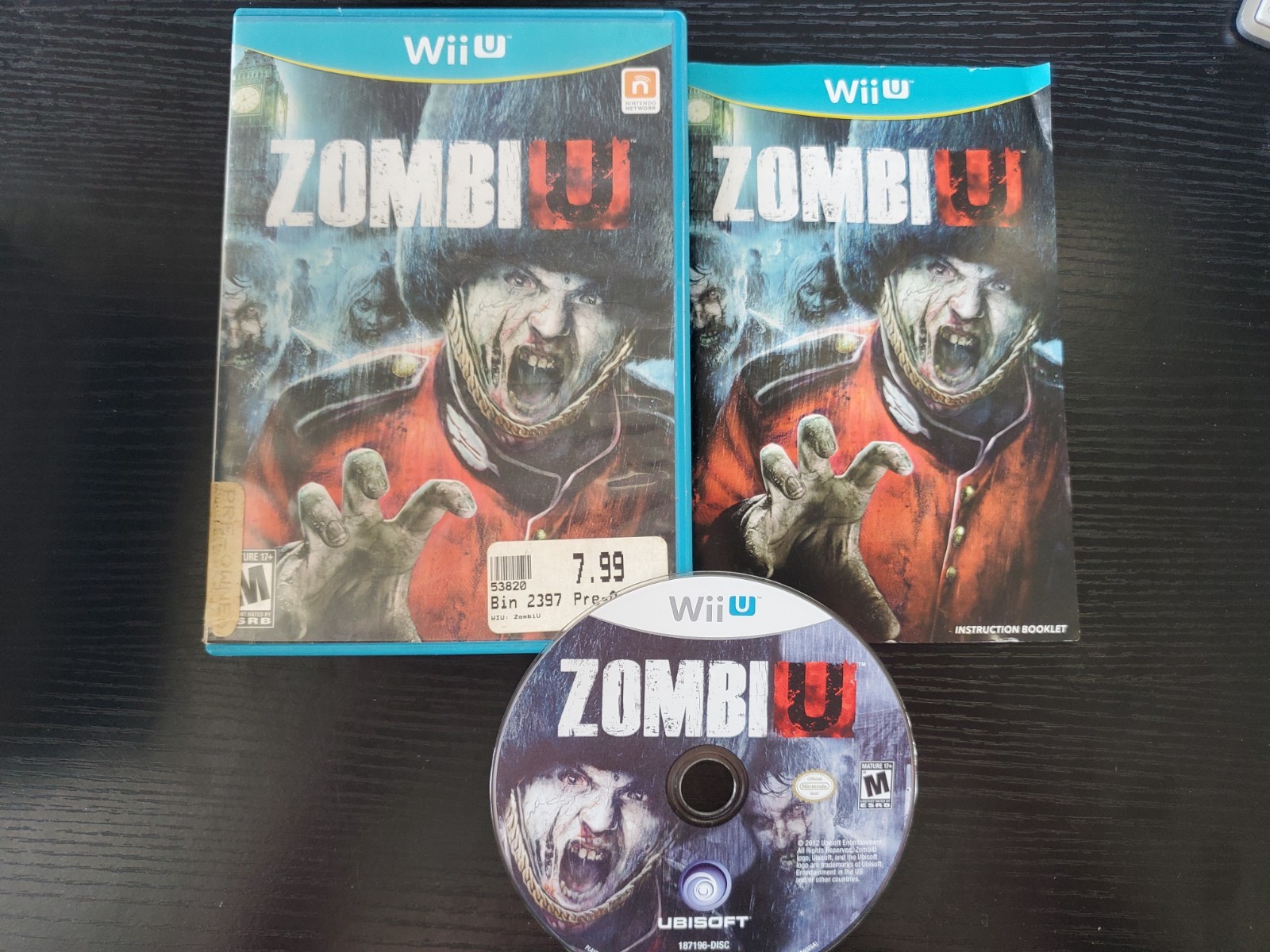Zombi U (Nintendo Wii U, 2012) COMPLETE disk/case/manual