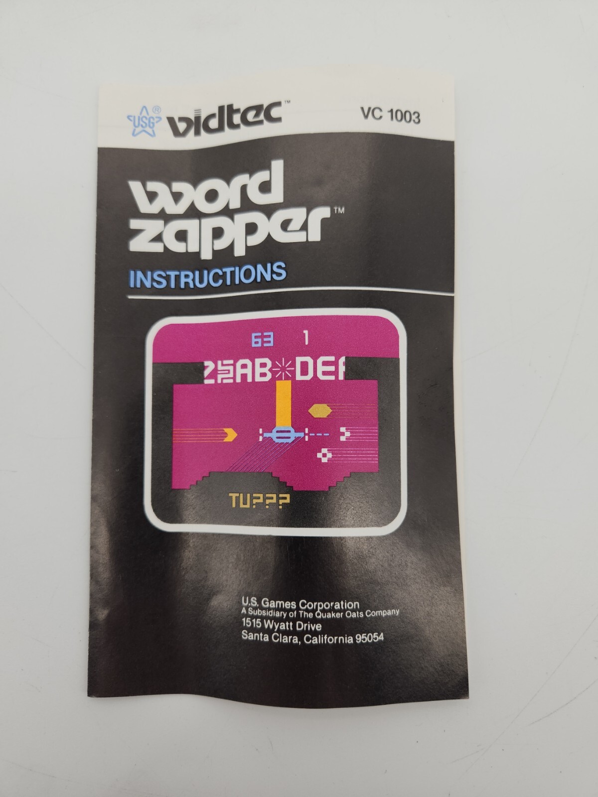 Word Zapper (Atari 2600, 1982) Complete Cartridge, Manual, Box Tested Working
