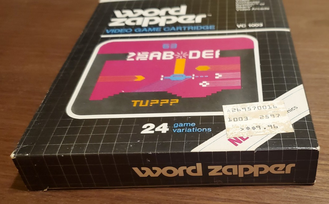 Word Zapper W/ Box + Manual ATARI 2600 1982 Vidtec Vintage Game Cartridge