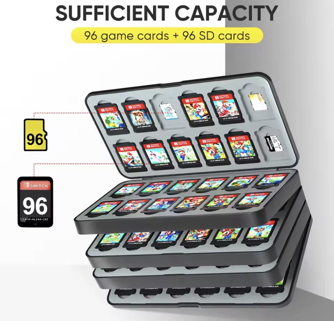 96 in 1 Storage Game Cards Case For Nintendo Switch OLED Protective Card Case
