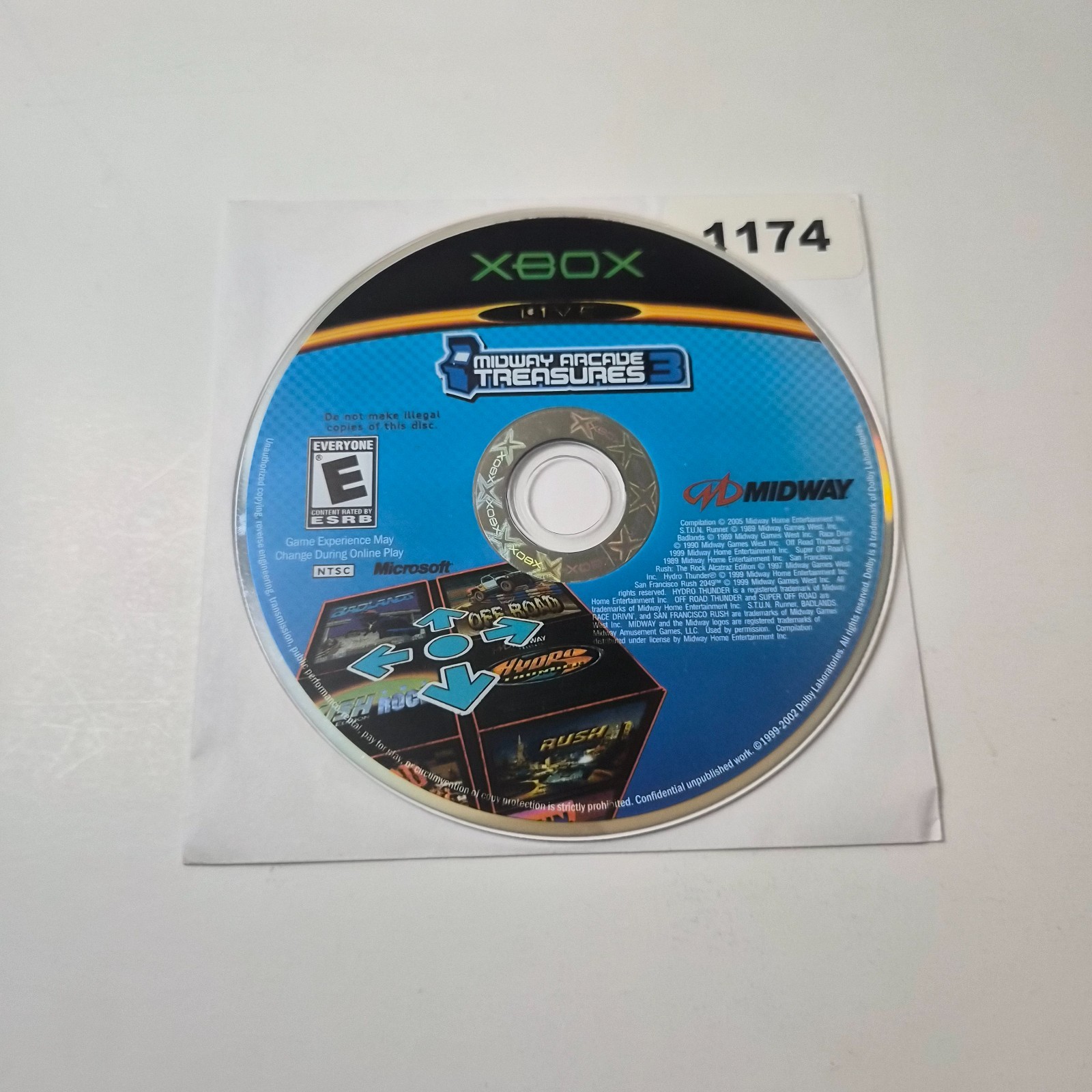 Midway Arcade Treasures 3 Xbox Disc Only Tested Working Original Xbox
