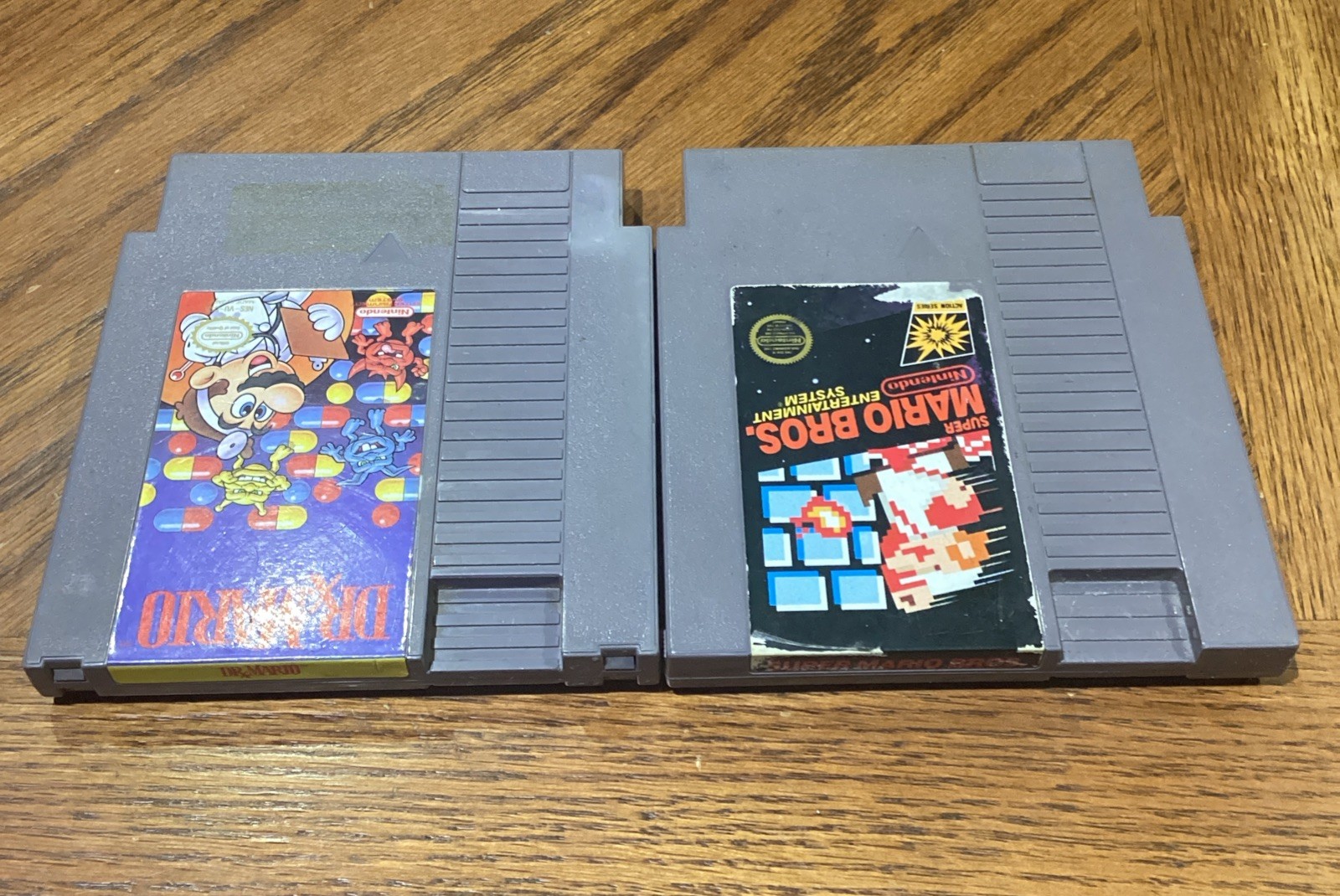 Lot Of 2 Nintendo NES GAMES Super Mario Bros & Dr Mario USED RARE VINAGE