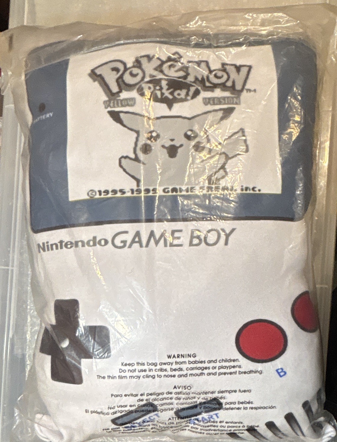 Nintendo Game Boy Pikachu Plush – Pokémon Yellow Version, Sealed, 1999