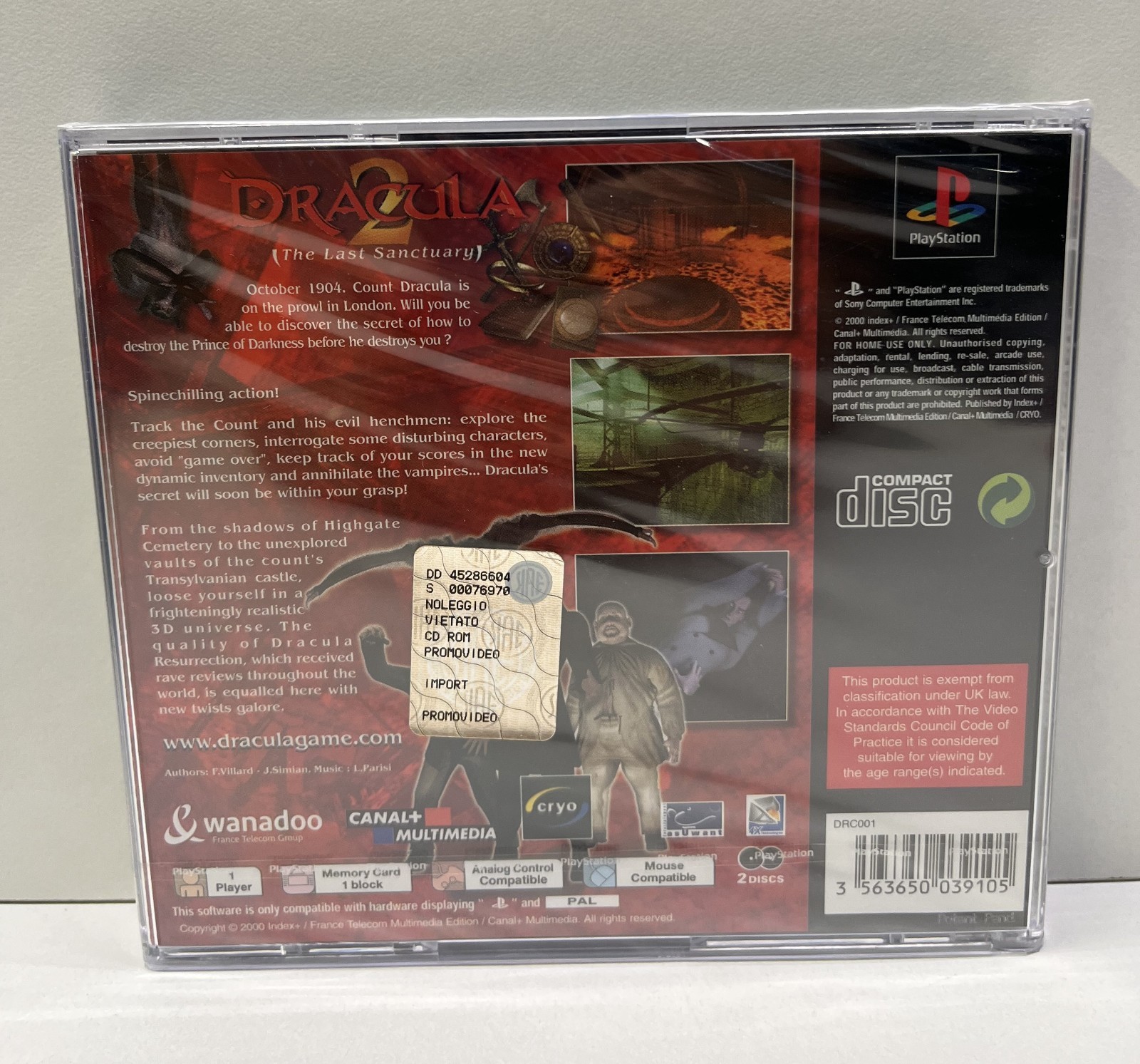 DRACULA 2 THE LAST SANCTUARY PLAYSTATION PS1 PAL NEW FACTORY SEALED 2000