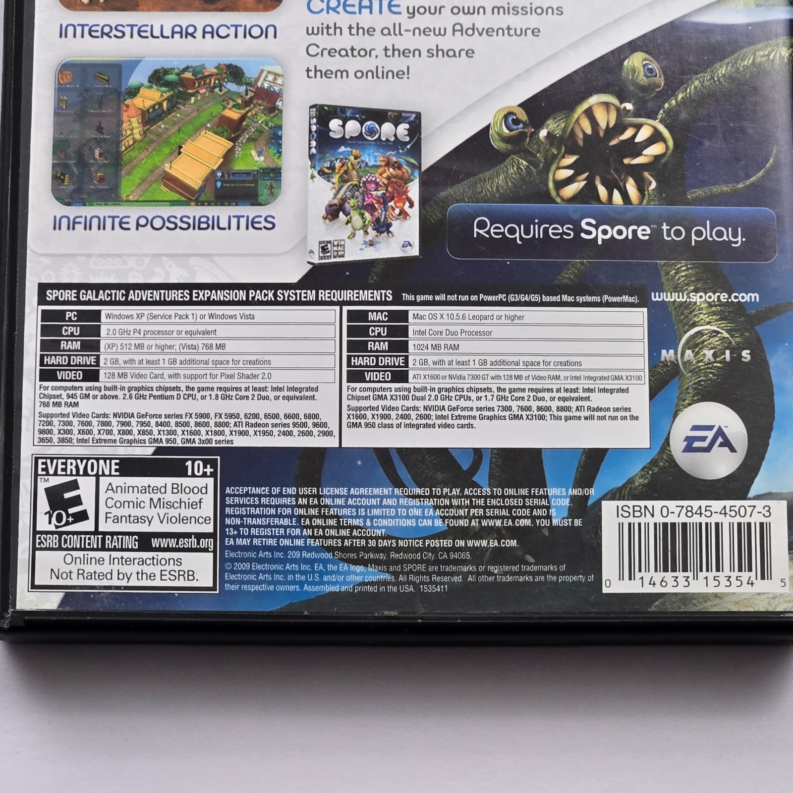 Spore 2008 + Spore: Galactic Adventures Expansion 2009 Windows/Mac Manuals
