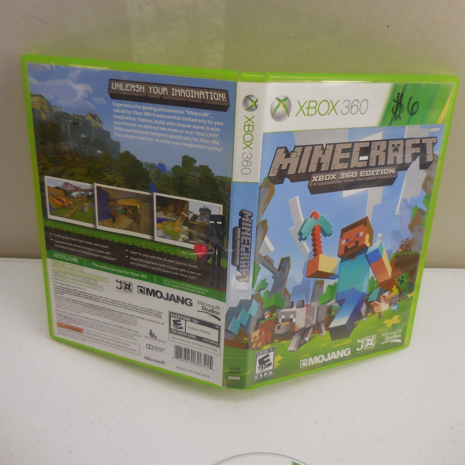 Minecraft Xbox 360 Edition Microsoft Mojang Sandbox Video Game Disc & Case