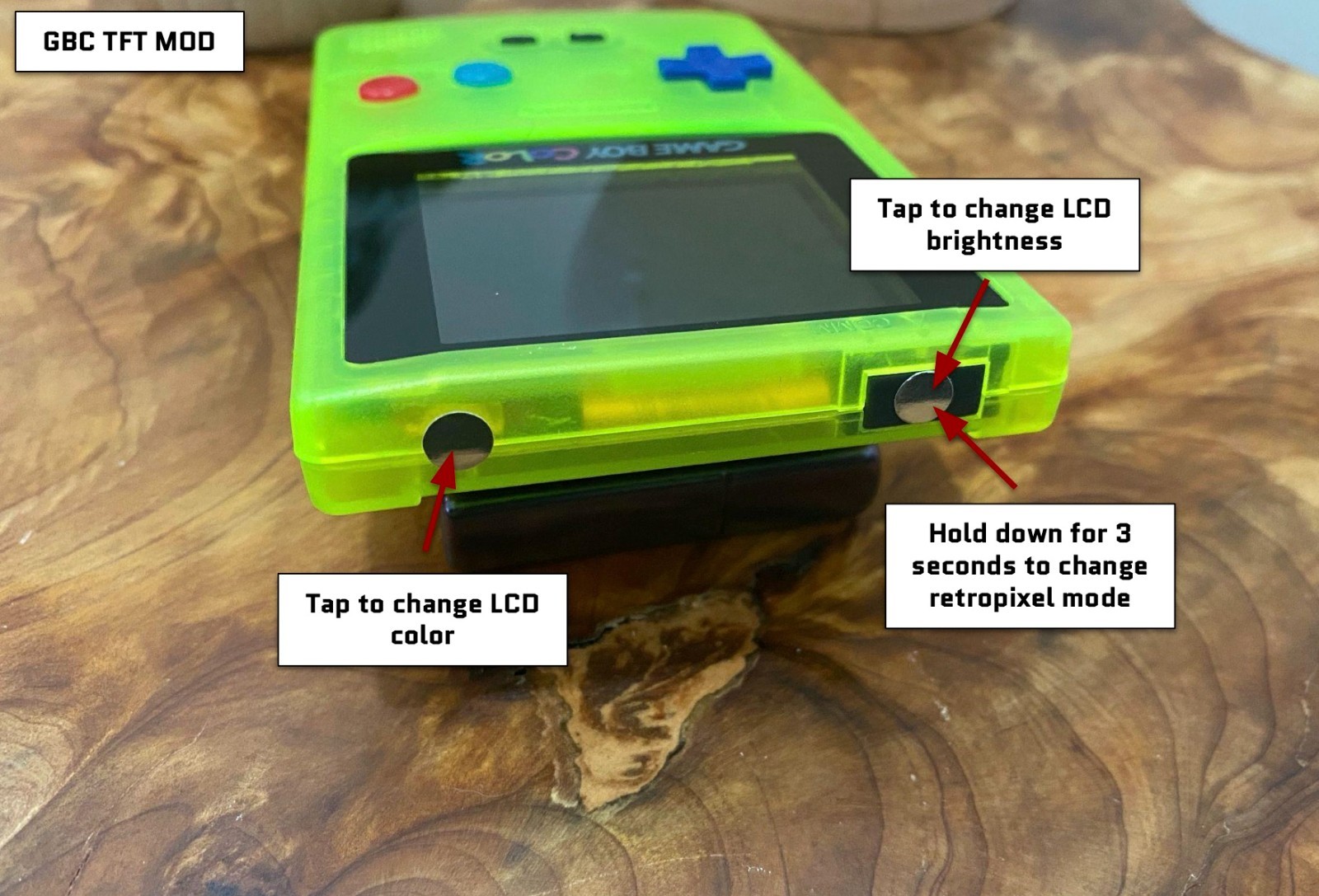 Nintendo Game Boy Color GBC System Backlight Backlit Brighter TFT Pokemon