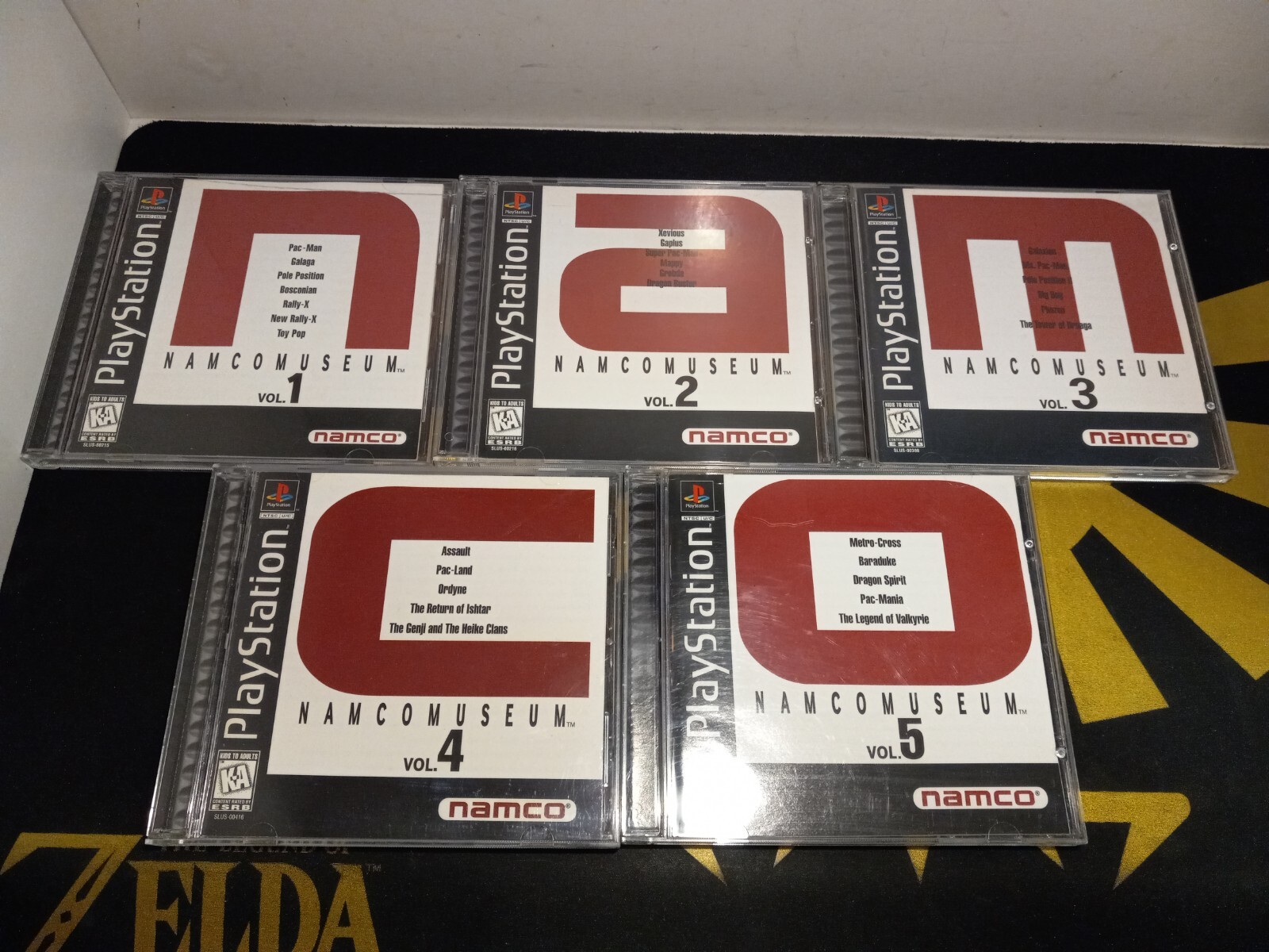 Namco Museum Vol. 1, 2, 3, 4 & 5 Complete Set Black Label for PlayStation 1 PS1