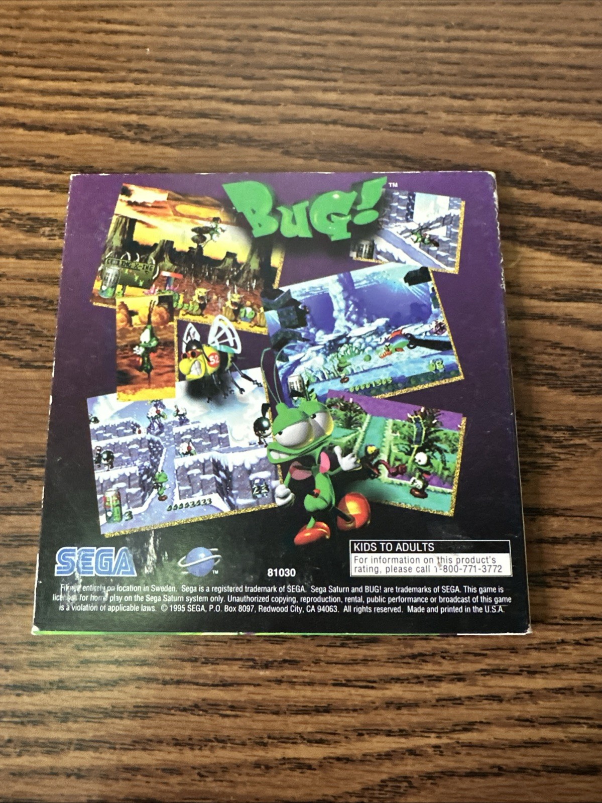 Bug! Playable Demo Sega Saturn 1995 Game Disc and Sleeve