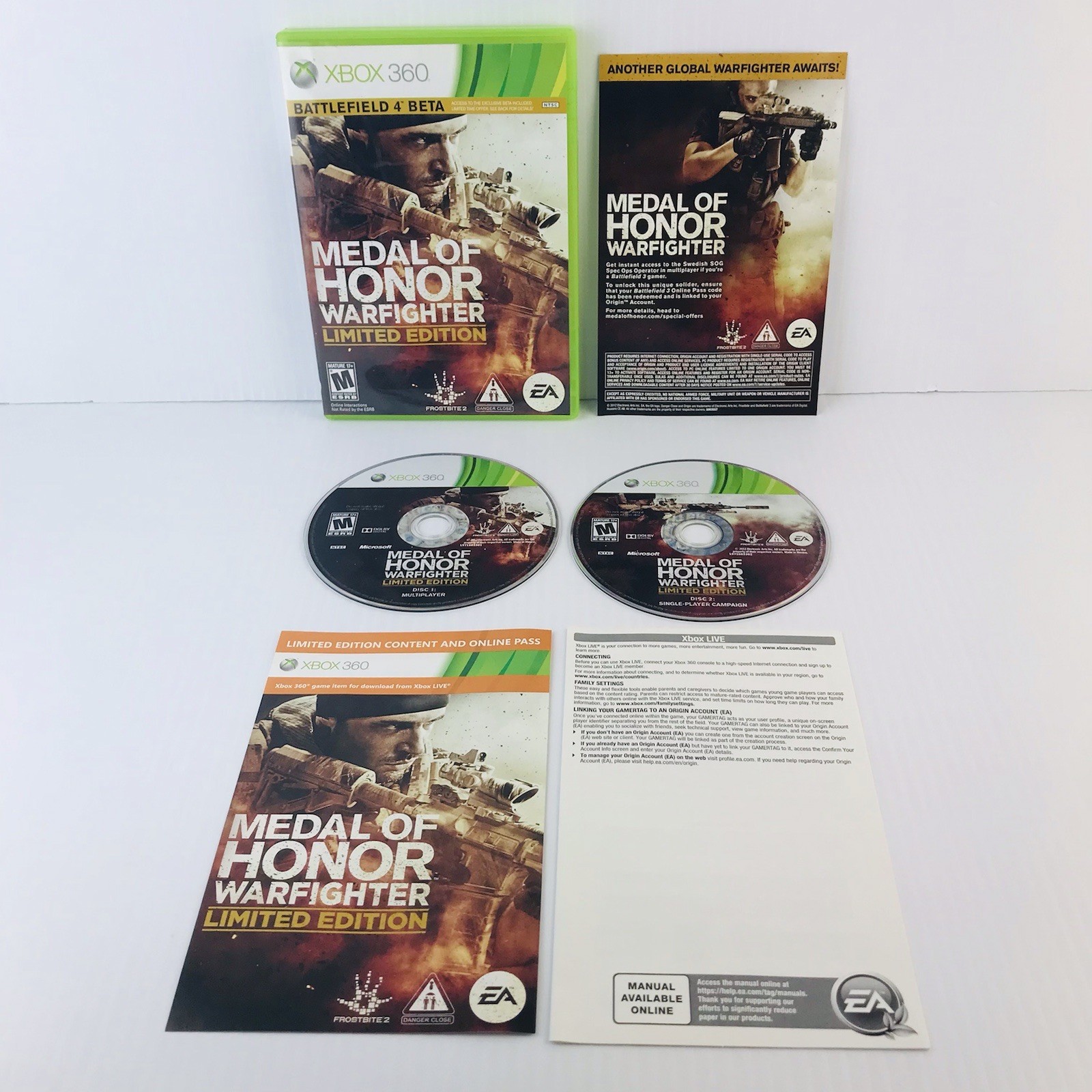 Medal of Honor: Warfighter (Microsoft Xbox 360) Complete CIB Tested 2 Disc