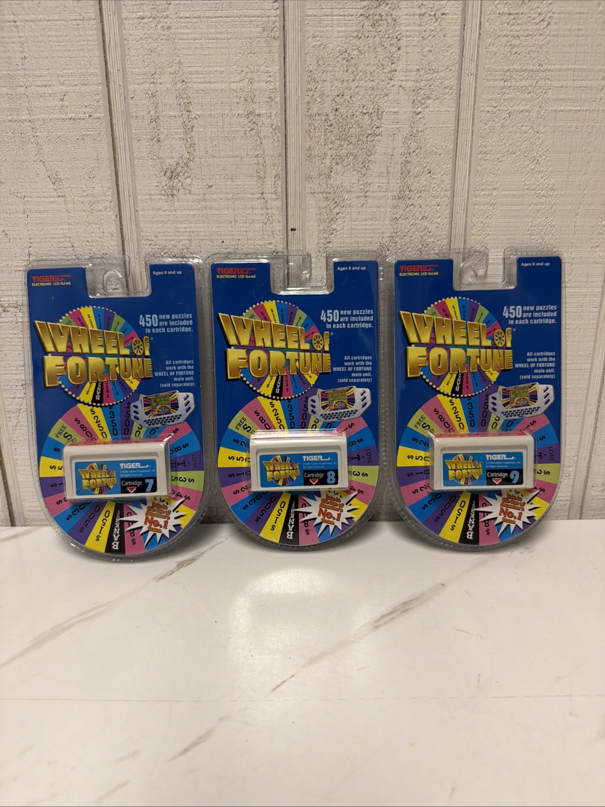 Tiger Electronics Wheel of Fortune Handheld Electronic Game Cartridges Lot Of 3