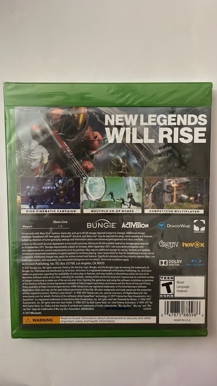 Activision Destiny 2 Multiplayer Online Playability Xbox One Competitive Co-op