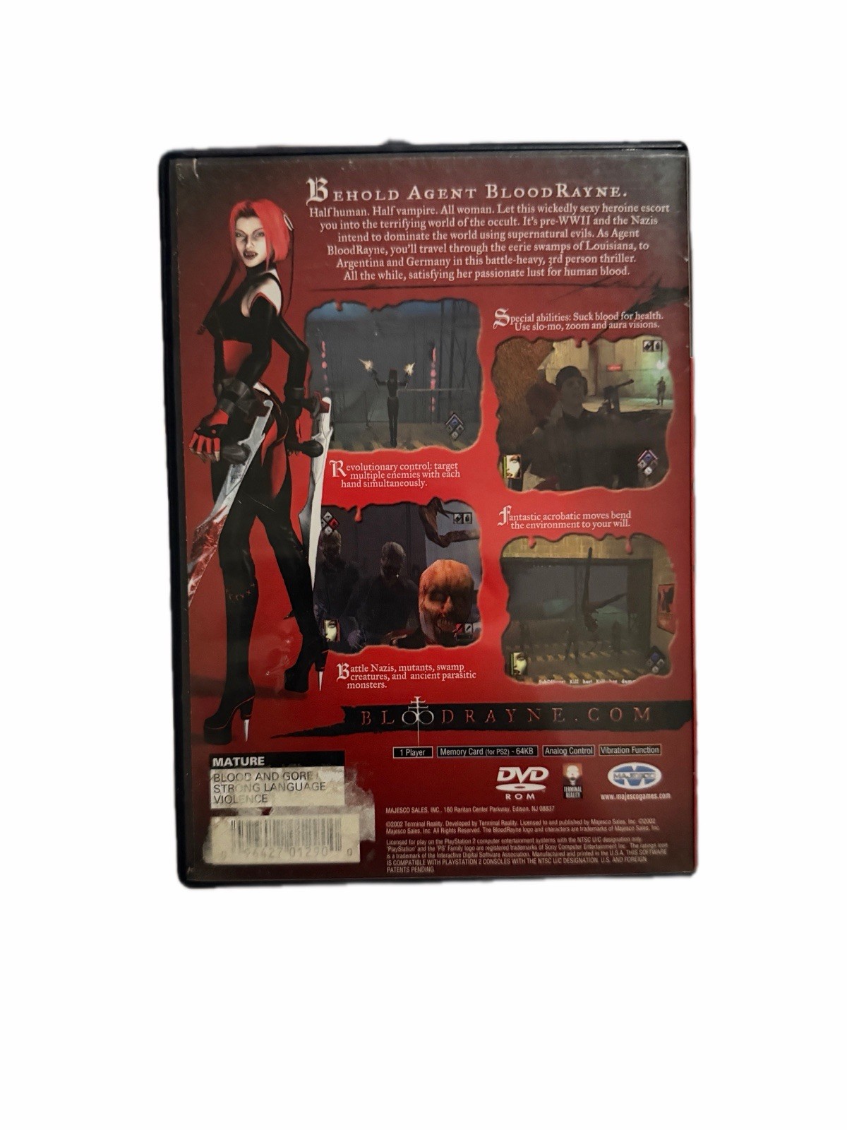Majesco BloodRayne PS2 w/ Case, M Rated, NTSC-U/C (US/Canada) 2002