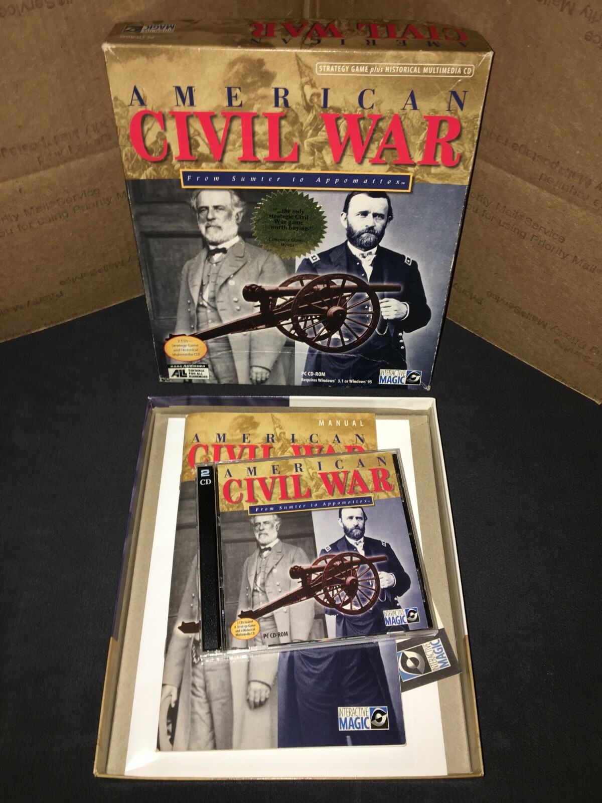 AMERICAN CIVIL WAR FROM SUMTER TO APPOMATTOX – PC CD-ROM Game Windows 3.1 / 95