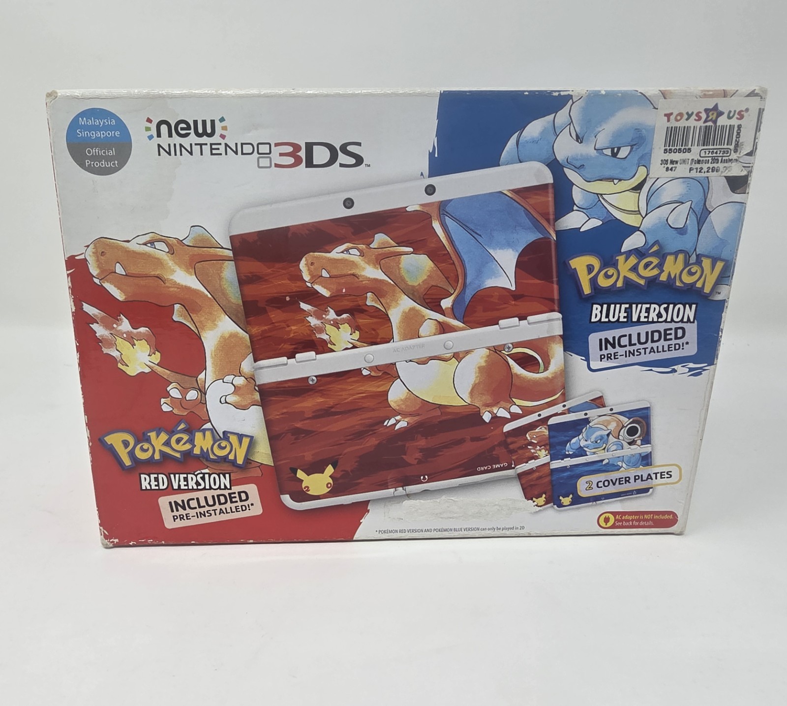 💥 New Nintendo 3DS Pokemon 20th Anniversary Edition System Box Plates Red Blue