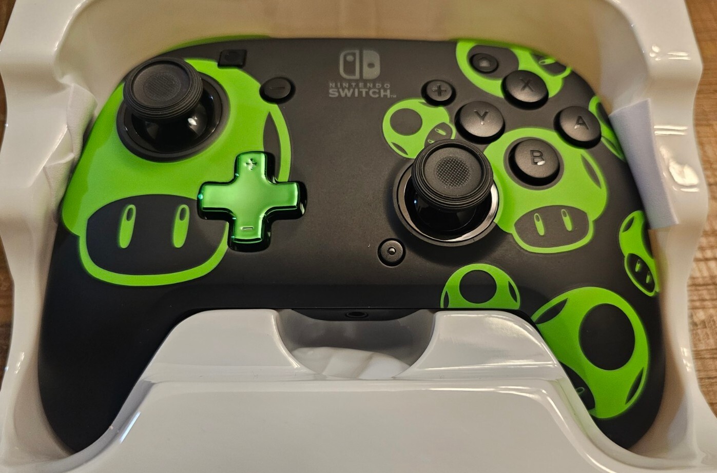 Open Box PDP Rematch Wired Gaming Controller Nintendo Switch 1Up Glow in Dark