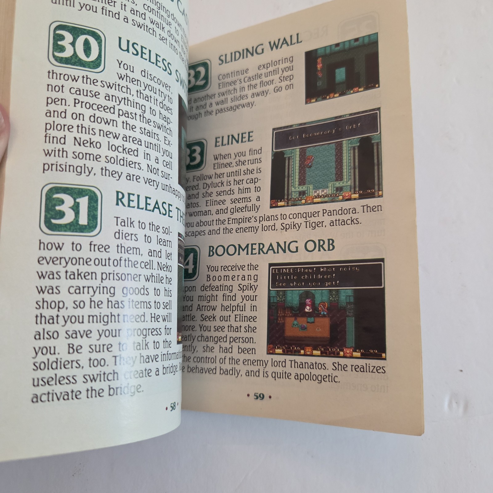 Secret of Mana SNES Super Nintendo, Instruction Manual Book Only