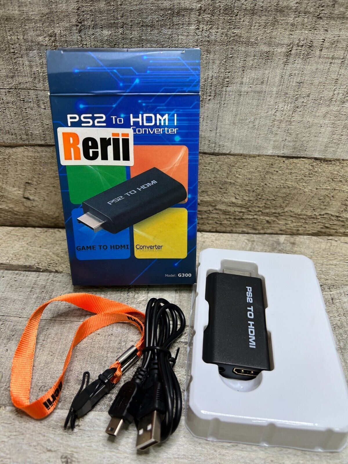 PS2 to HDMI Video Converter Adapter with 3.5mm Audio Output for HDTV Monitor US