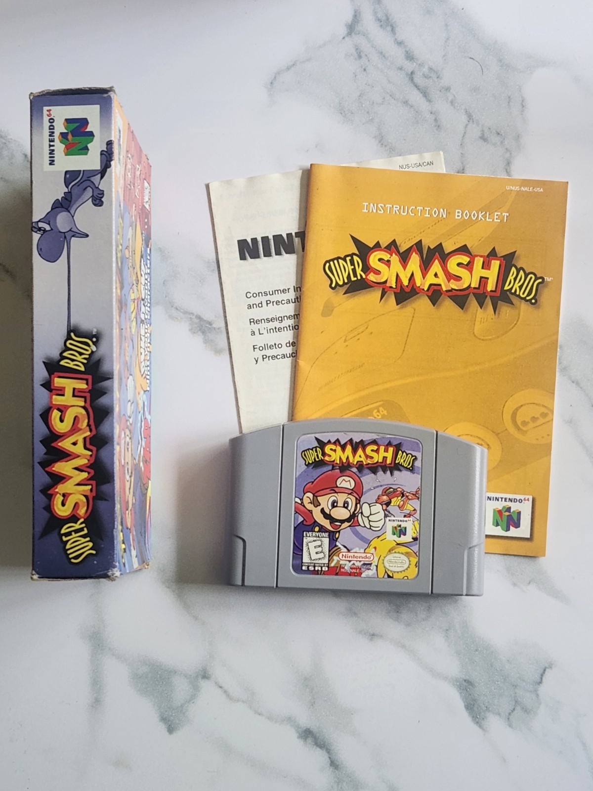 Super Smash Bros. CIB Complete. N64 Nintendo 64. Tested. Authentic. Very Good.