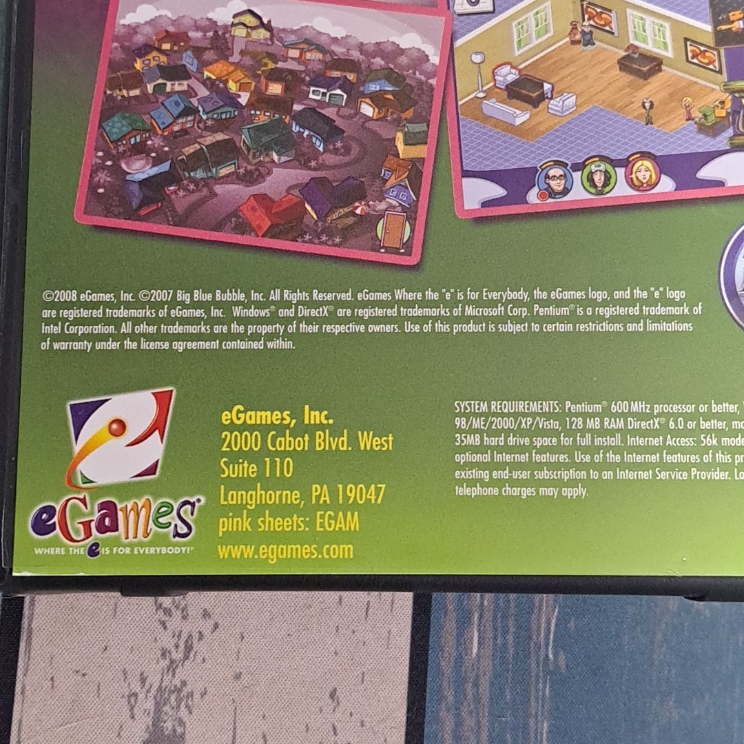 Home Sweet Home PC Game 2008 Egames Design Houses Windows 98/ME/2000/XP/Vista