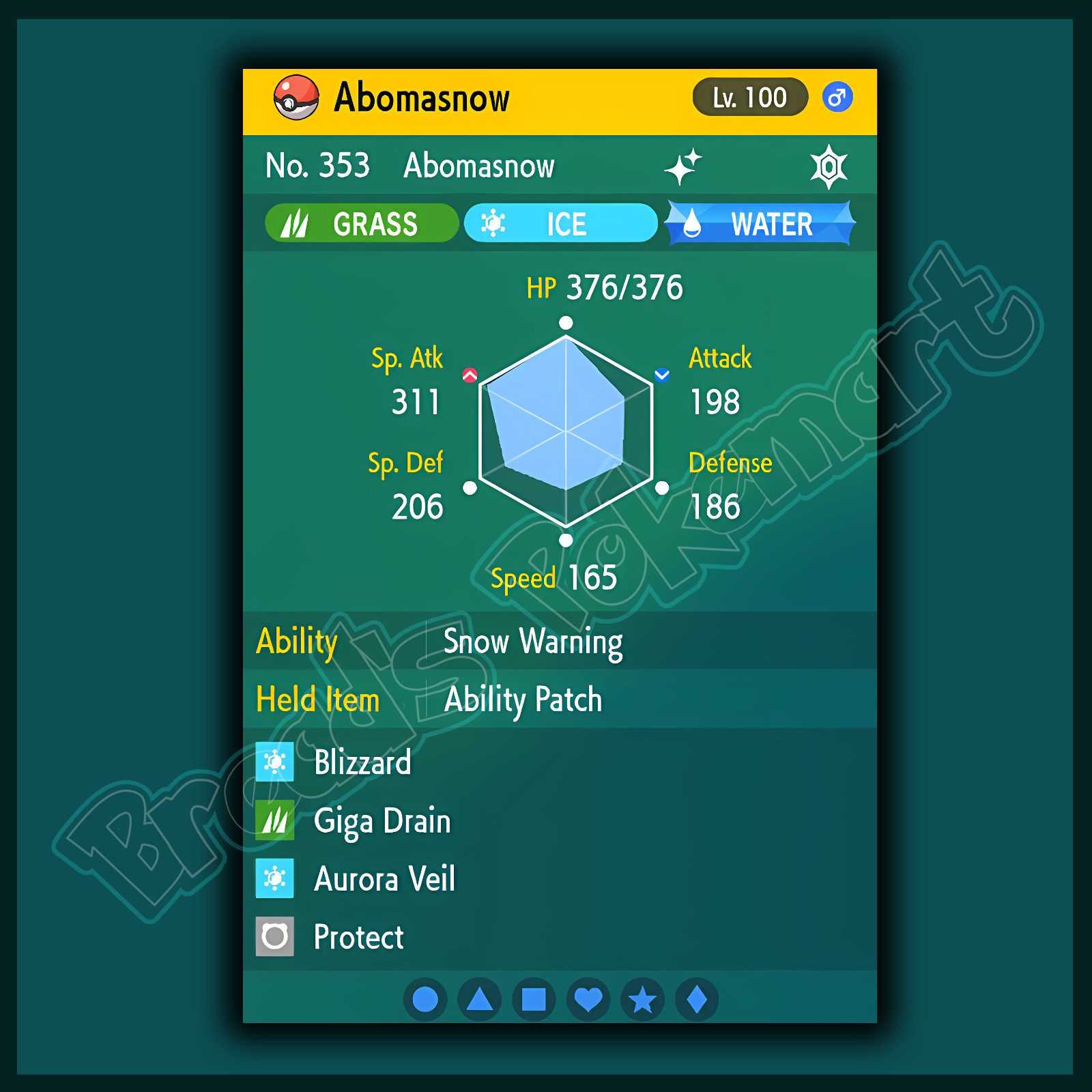 ABOMASNOW ✨ SHINY 6IV ✨ Pokemon SCARLET and VIOLET lv100 Battle Ready +VGC EVs