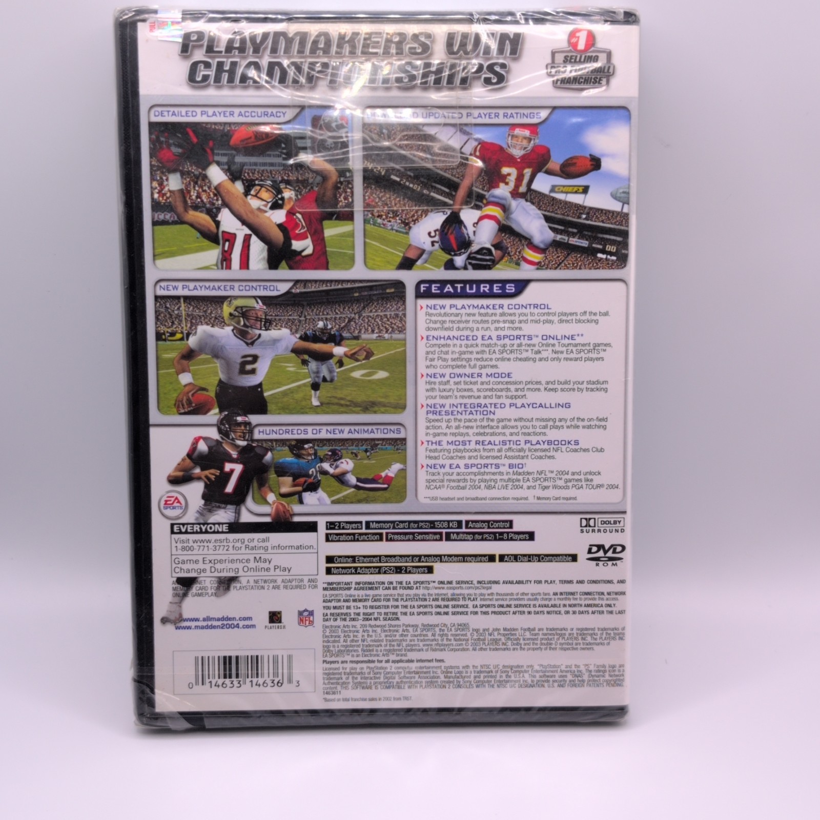 Madden NFL 2004 SEALED (Sony PlayStation 2, 2003) Ripped Corner Hang Tag