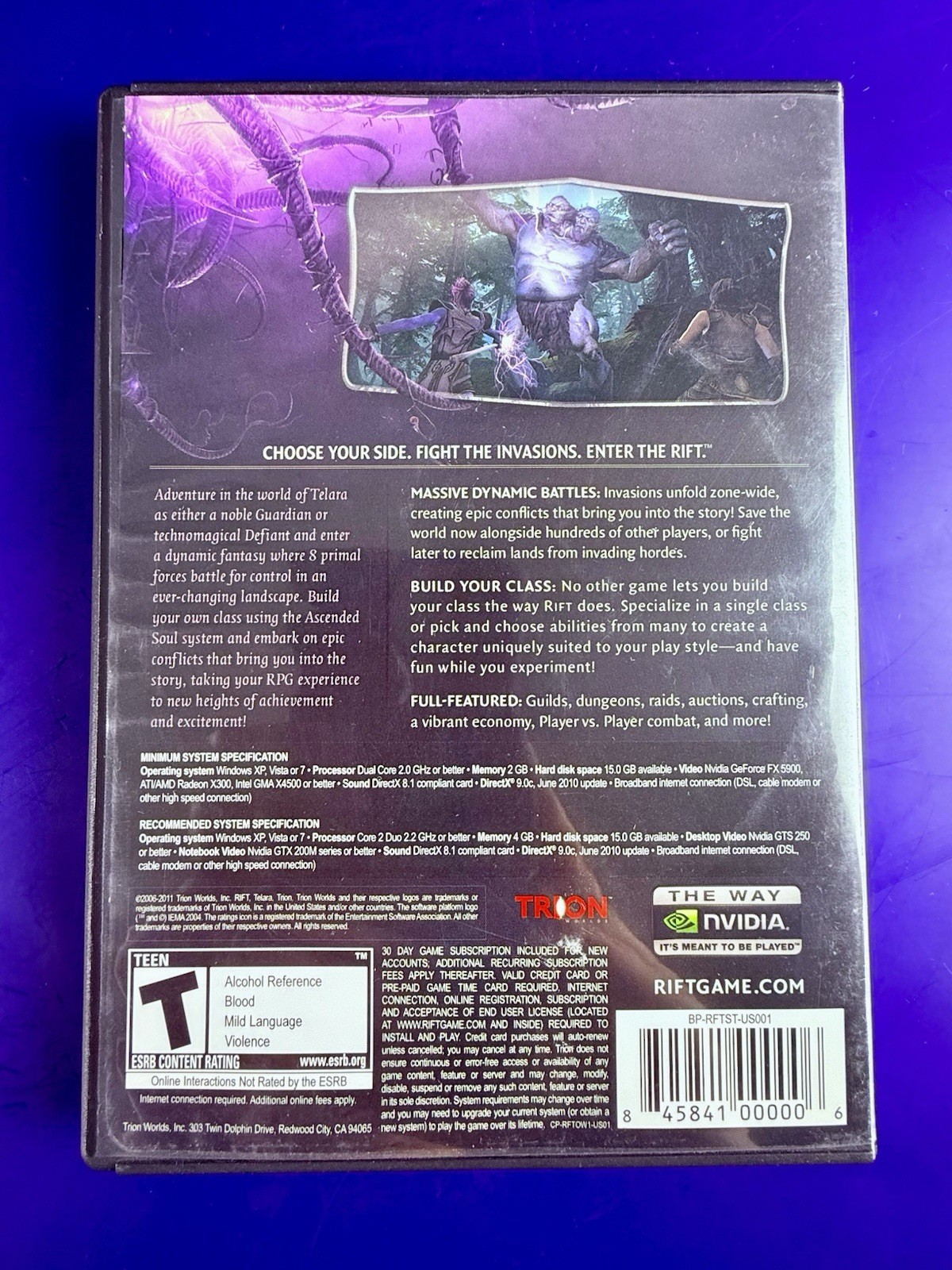 Rift PC game DVD-ROM CIB With Poster FREE SHIPPING!
