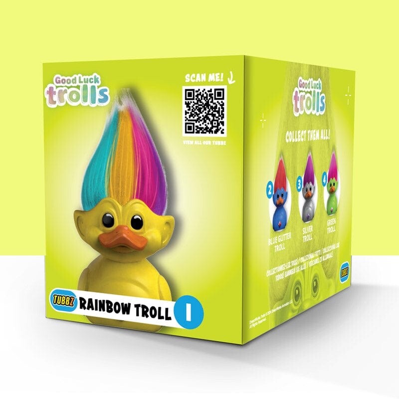 TUBBZ BOXED EDITION Trolls Yellow Rainbow Troll Collectible Duck Figure JEEP