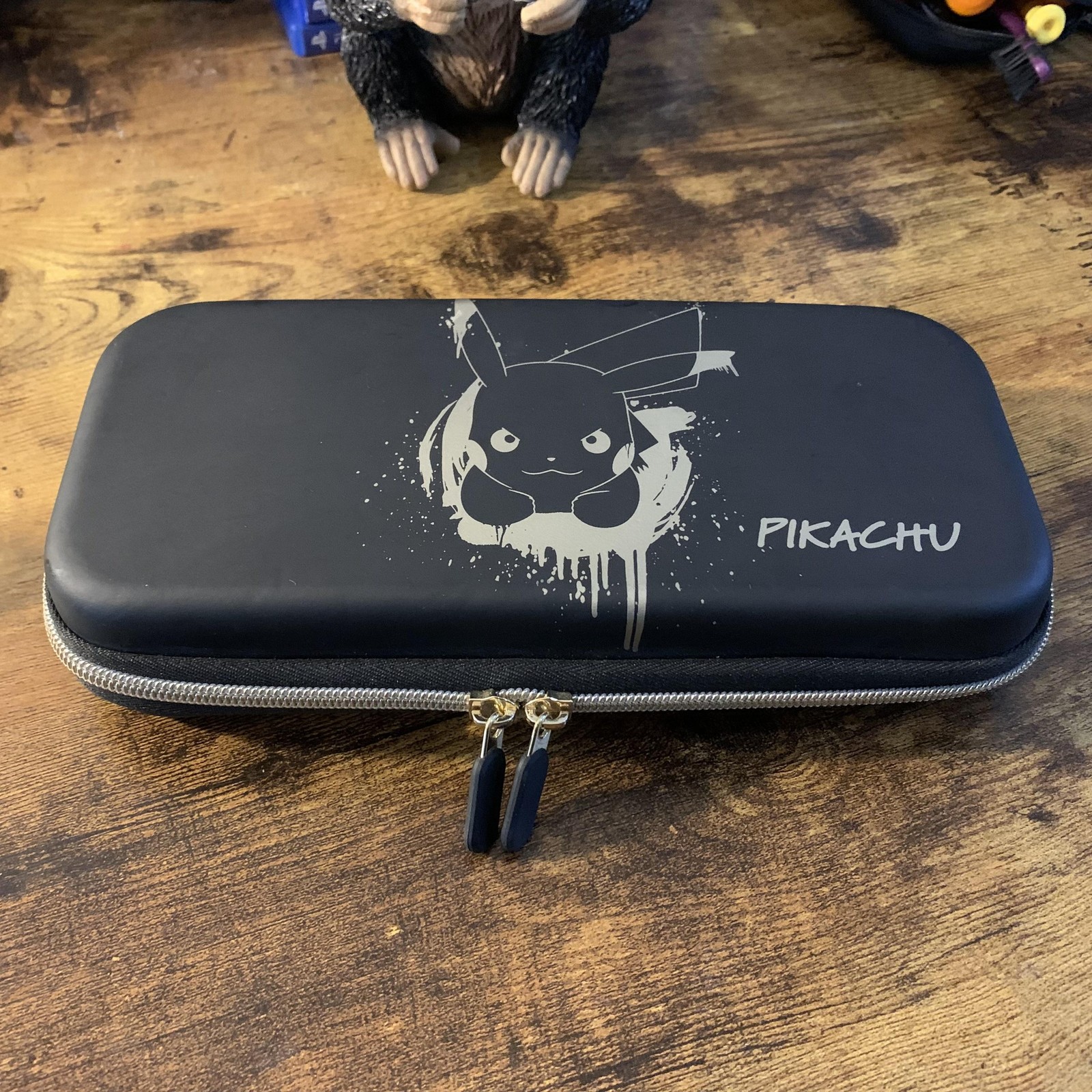 Pokemon Nintendo Switch Pikachu Black Hard Shell Carrying Case Padded Travel