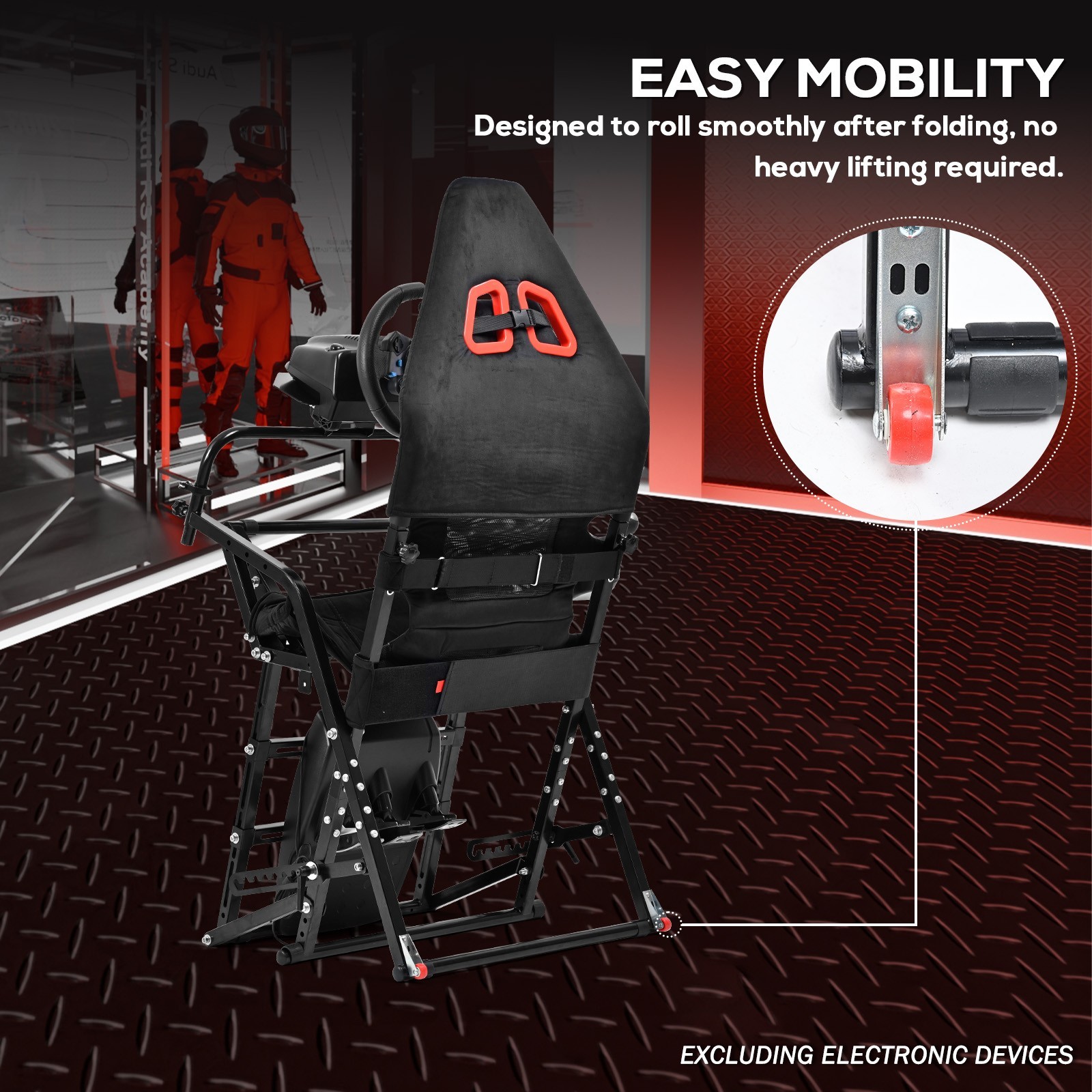 Supllueer Foldable Racing Simulator Cockpit Fits Logitech G923 Moza Thrustmaster