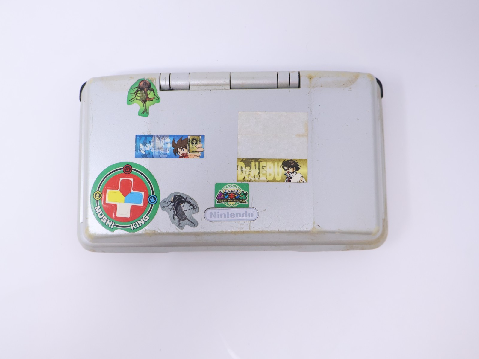 Nintendo DS Titanium Silver For Parts Handheld Console Good Shell & Hinge