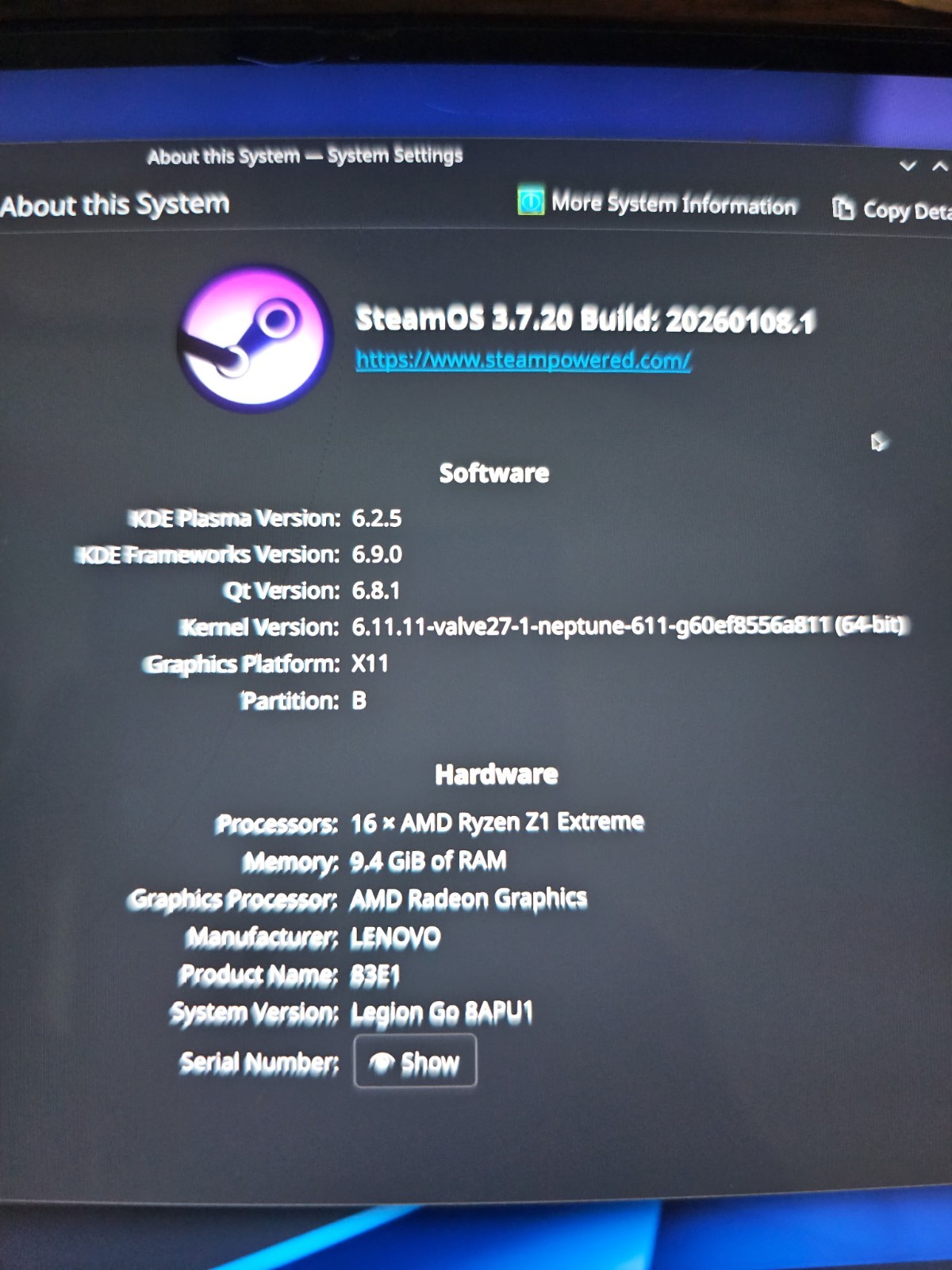 Lenovo Legion Go 144Hz Gaming Handheld AMD Ryzen Z1 Extreme 2TB