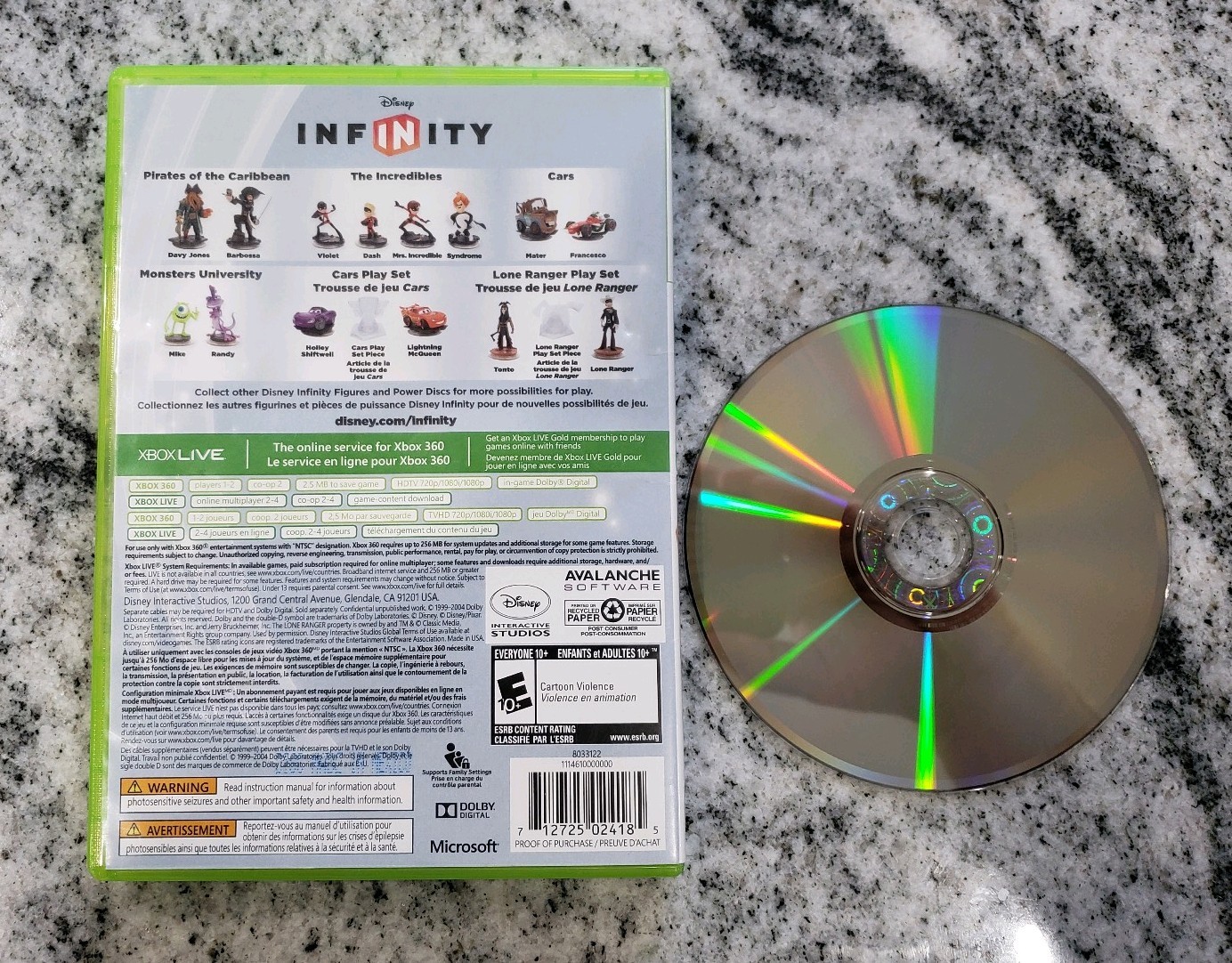 Xbox 360 Disney Infinity 1.0 Kids Game Only No Base or Figures