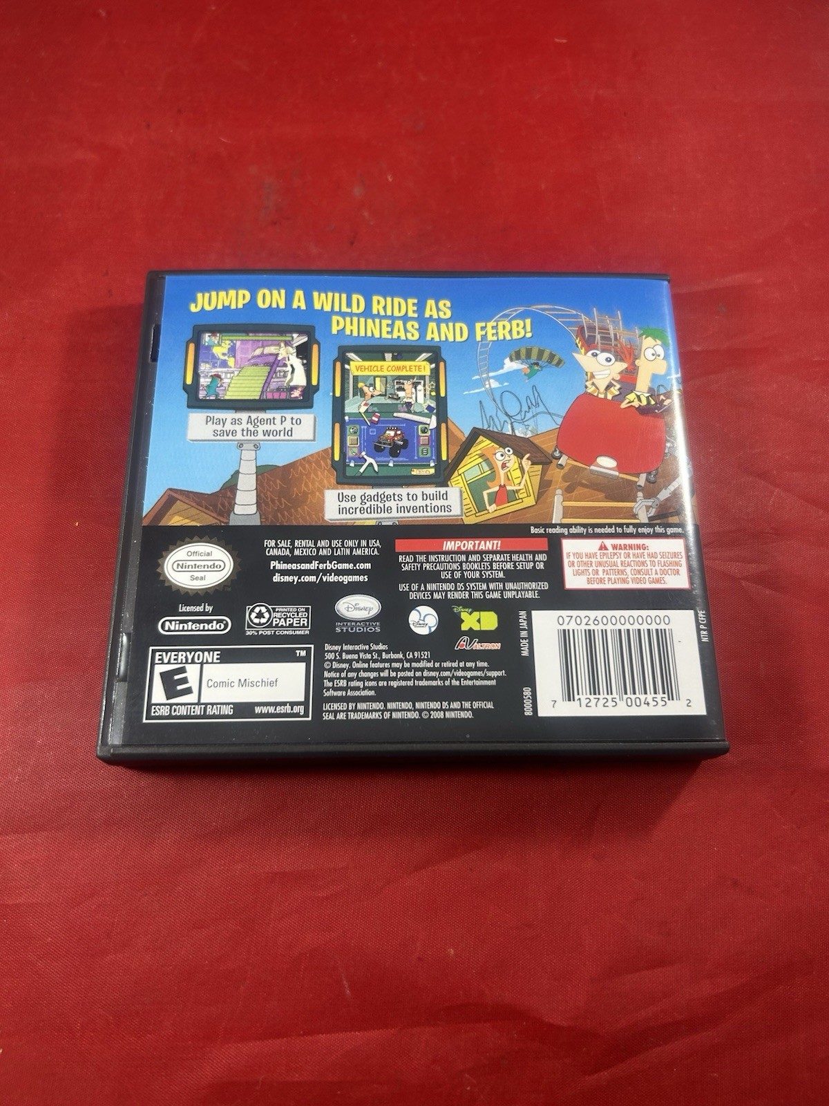 Disney Interactive Studios Phineas and Ferb Nintendo DS Game w/ Case 2009 E
