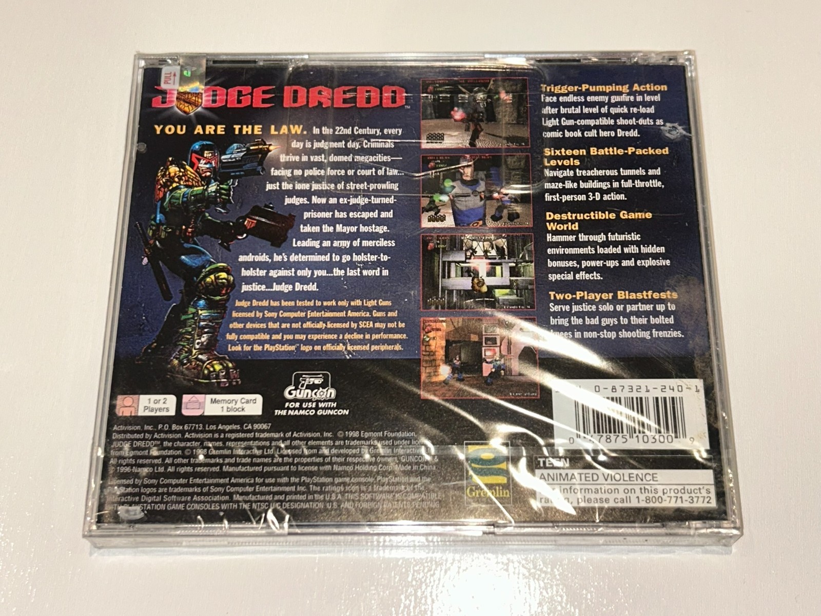 Judge Dredd (Sony PlayStation 1, 1998) PS1 Brand New, Factory Sealed~