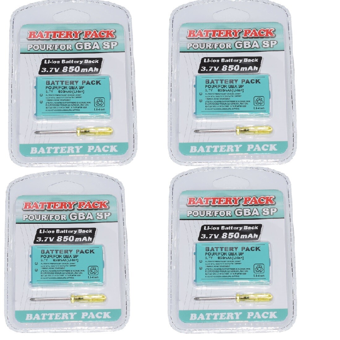 4x Battery for Nintendo Advance SP AGS-001 GBA SP AGS-003 SAM-SPRBP 850mAh