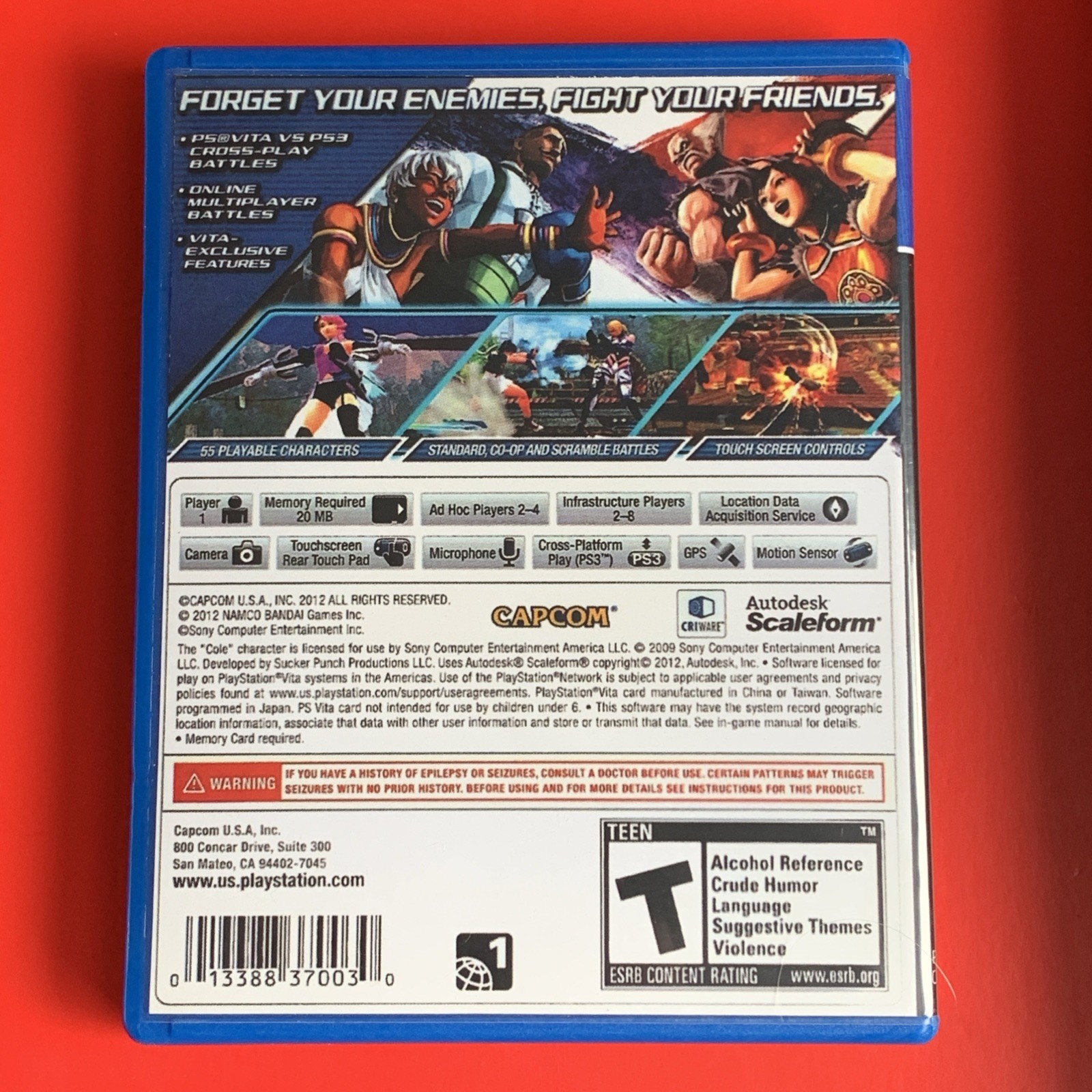 Street Fighter X Tekken (Sony PlayStation Vita, 2012) See Pics
