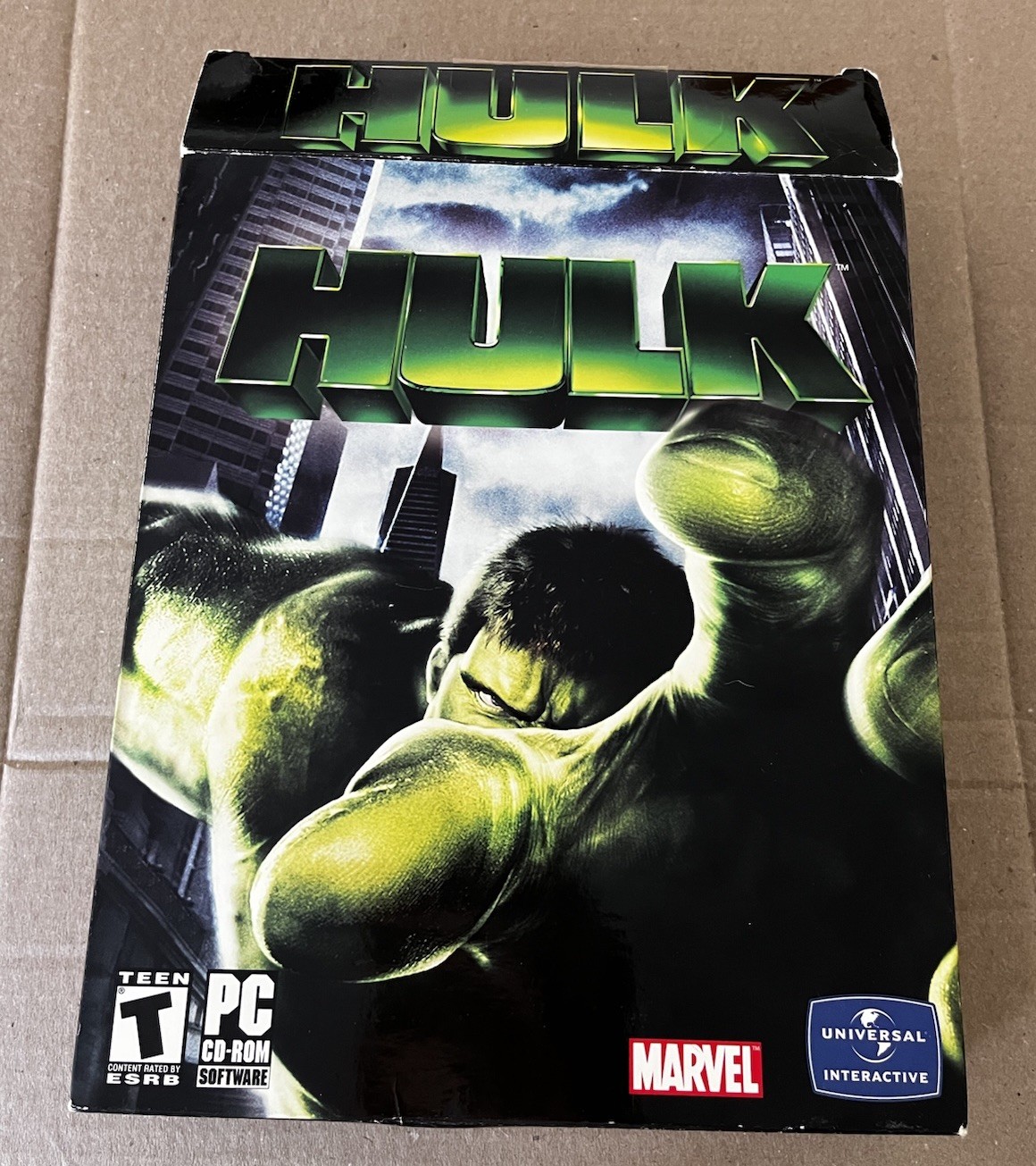 HULK Big Box PC Game CD-rom Universal Interactive Marvel 2003 Incredible Hulk