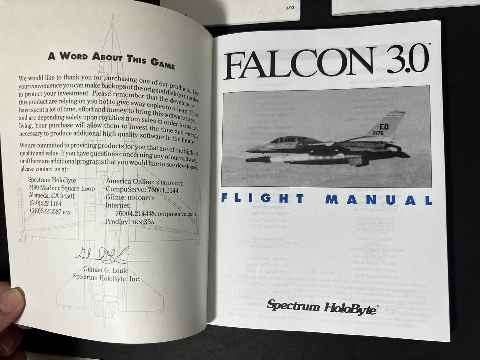 VTG Electronic Battlefield Series Falcon 3.0 Manual Notes & Card for IBM